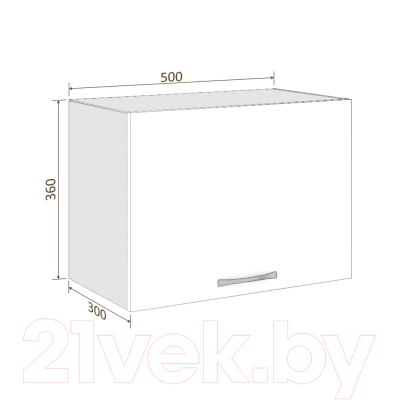 Шкаф под вытяжку Кортекс-мебель Корнелия Мара ВШГ50-1г-360 (белый)