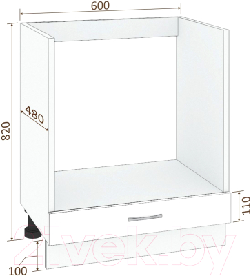 Шкаф под духовку Кортекс-мебель Корнелия Мара НШ60д (серый)