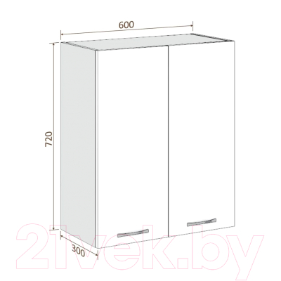 Шкаф навесной для кухни Кортекс-мебель Корнелия Лира ВШ60с (венге светлый)