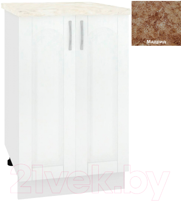 Шкаф-стол кухонный Кортекс-мебель Корнелия Ретро НШ50р (ясень белый/мадрид)