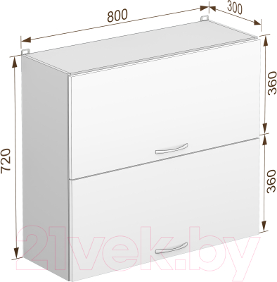 Шкаф навесной для кухни Кортекс-мебель Корнелия Лира ВШ80-2г (дуб сонома)