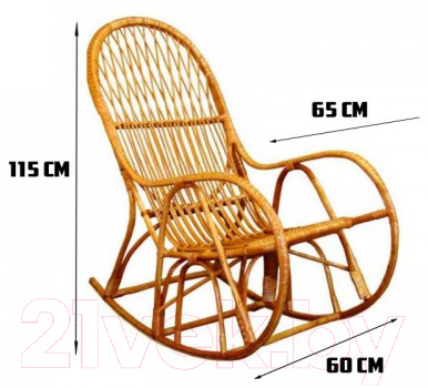 Кресло-качалка Черниговская  фабрика лозовых изделий КК 4 (натуральный, с подушкой)