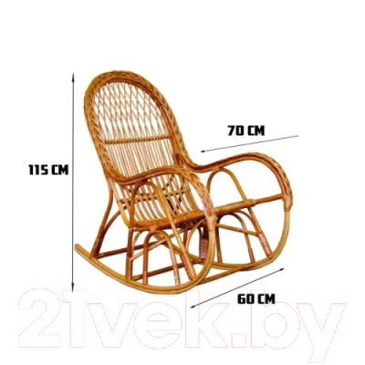 Кресло-качалка Черниговская  фабрика лозовых изделий КК 4/3 (натуральный, с подушкой)