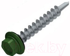 Саморез Starfix Кровельный по дереву 4.8x29 шайба с прокл. PT1 / SMC2-95212-200 (200шт, оцинкованный, RAL 6002 лиственно-зеленый) — фото 1