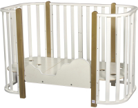 Детская кровать-трансформер INDIGO Brioni 4 в 1 / KR-0013/0 (белый/натуральный) - 
