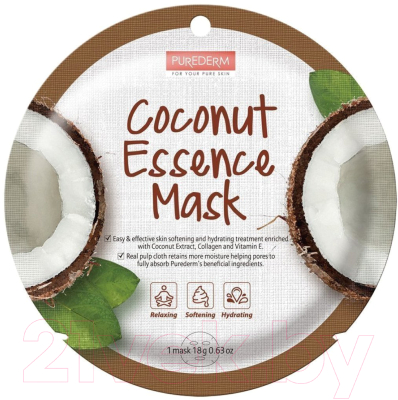 

Маска для лица тканевая Purederm, Coconut Essence Mask