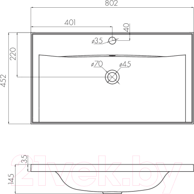 Изображение товара Тумба с умывальником Акватон Марко 80 (1A1810K4MO010)