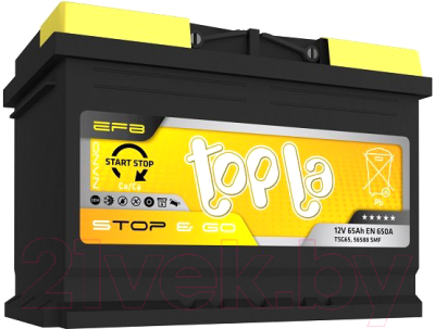 Автомобильный аккумулятор Topla EFB Stop&Go R+ / 112065 (65 А/ч)