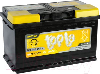 Автомобильный аккумулятор Topla EFB Stop&Go R+ / 112080 (80 А/ч)