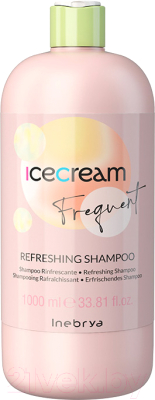 Шампунь для волос Inebrya Refreshing Mint для ежедневного применения (1л)