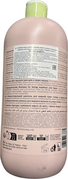 Шампунь для волос Inebrya Balance себорегулирующий для жирной кожи головы (1л)