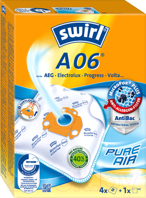 

Комплект пылесборников для пылесоса Swirl, A06/4MP Plus