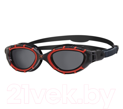 Очки для плавания ZoggS Predator Flex Pol / 338847 (L/XL, красный/черный)