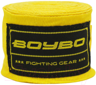 Боксерские бинты BoyBo Хлопок/эластан 4.5м (желтый)
