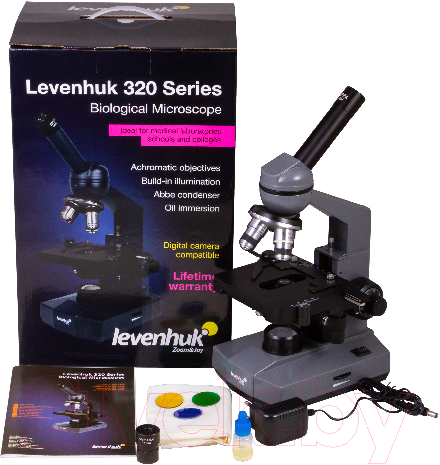 Микроскоп оптический Levenhuk 320 Plus / 73795 (монокулярный)