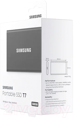 Внешний жесткий диск Samsung T7 500GB (MU-PC500T/WW)