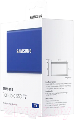 Внешний жесткий диск Samsung T7 1TB (MU-PC1T0H/WW)