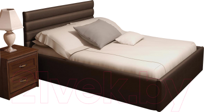 Двуспальная кровать Ижмебель Альба с ПМ 160x200 (кожзам/Best 87)