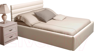 Двуспальная кровать Ижмебель Альба с ПМ 160x200 (легенда вайт)