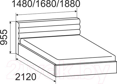 Полуторная кровать Ижмебель Альба с ПМ 140x200 (кожзам/Best 87)