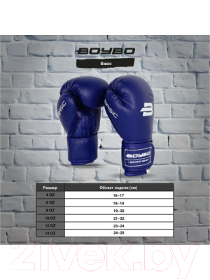 Боксерские перчатки BoyBo Basic (10oz, красный)