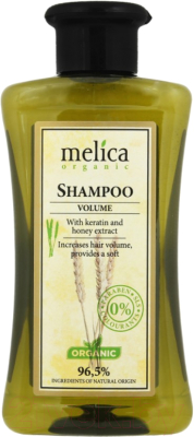 

Шампунь для волос Melica Organic, Для увеличения объема с кератином и экстрактом меда