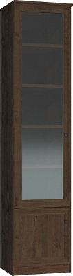 Шкаф-пенал с витриной Глазов Paola 135 левый (дуб апрель темный)