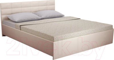 Двуспальная кровать Ижмебель Лита с ПМ 160x200 (легенда вайт)
