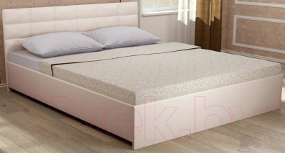 Двуспальная кровать Ижмебель Лита с ПМ 160x200 (легенда вайт)