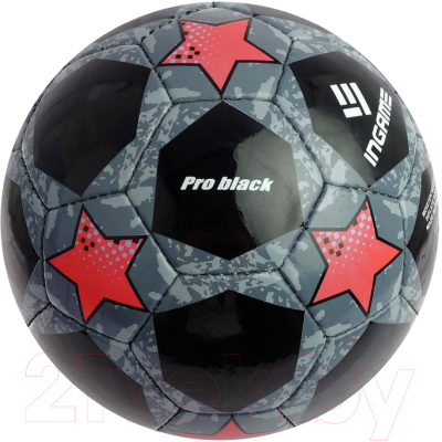 Футбольный мяч Ingame Pro Black 2020 (размер 5, черный/красный)