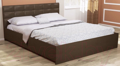 Двуспальная кровать Ижмебель Лита с латами 160x200 (кожзам/Best 87)