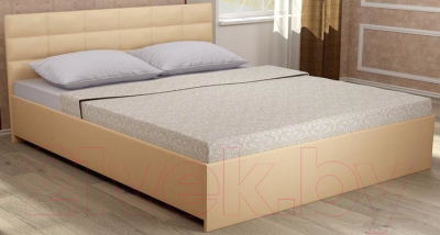 Двуспальная кровать Ижмебель Лита с латами 160x200 (реал лайт беж)