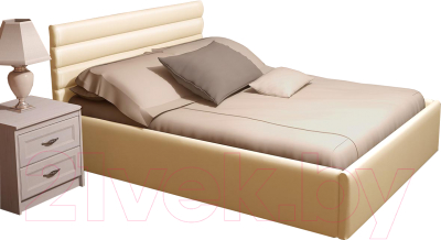 Полуторная кровать Ижмебель Альба с ПМ 140x200 (реал лайт беж)