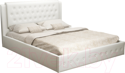 Двуспальная кровать Ижмебель София с ПМ 160x200 (легенда вайт)