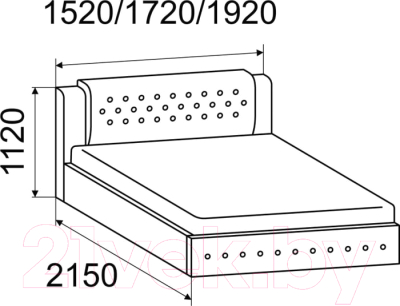 Двуспальная кровать Ижмебель София с ПМ 160x200 (легенда вайт)
