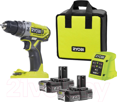 

Аккумуляторная дрель-шуруповерт Ryobi, R18PD2-220S