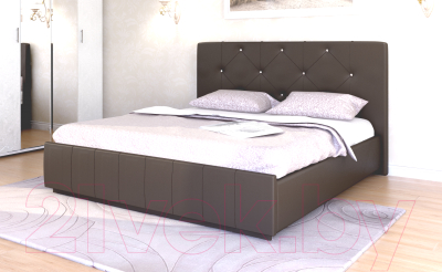 Двуспальная кровать Ижмебель Лина с ПМ 160x200 (кожзам/Best 87)