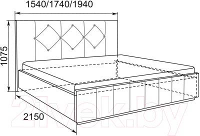 Полуторная кровать Ижмебель Лина с ПМ 140x200 (реал лайт беж)