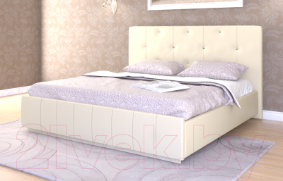 Полуторная кровать Ижмебель Лина с ПМ 140x200 (реал лайт беж)