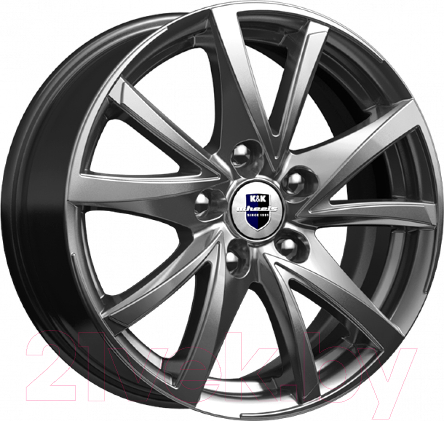 Литой диск K&K Игуана 16x6.5" 5x114.3мм DIA 66.1мм ET 50мм Дарк платинум