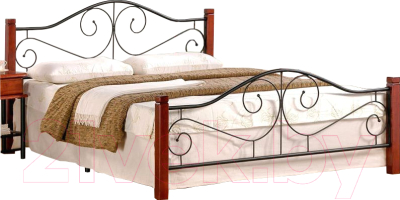 Полуторная кровать Halmar Violetta 140x200 (черешня античная/черный)