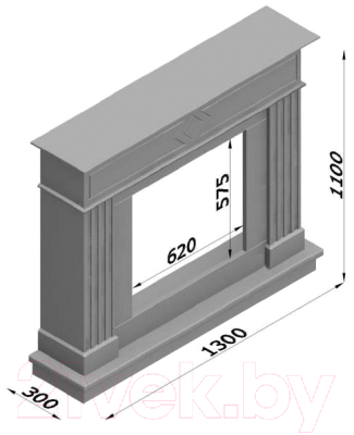 Портал для камина Glivi Родез 130x30x110 Rosa Perlino (розовый)