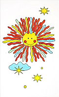 Декоративная плитка Сокол Солнечный круг D674B1R (200x330, белый) - 
