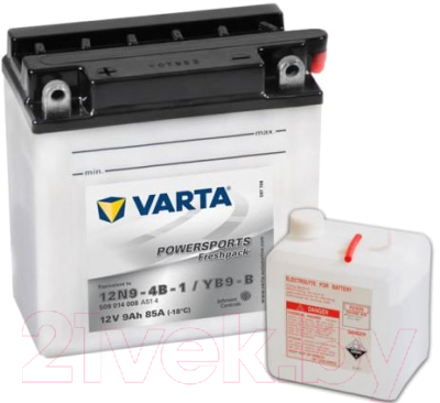 Мотоаккумулятор Varta 12N9-4B-1 YB9-B / 509014008 (9 А/ч)
