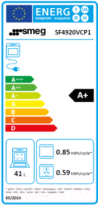 Электрический духовой шкаф Smeg SF4920VCP1