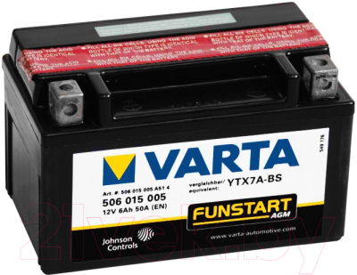 Мотоаккумулятор Varta YTX7A-4 YTX7A-BS / 506015005 (6 А/ч)