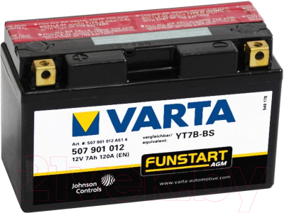 Мотоаккумулятор Varta YT7B-4 YT7B-BS / 507901012 (7 А/ч)