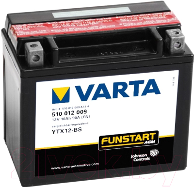 Мотоаккумулятор Varta Funstart AGM YTX12-BS 510012009/510012015 (10 А/ч)