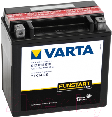 Мотоаккумулятор Varta YTX14-4 YTX14-BS 512014010/512014020 (12 А/ч)