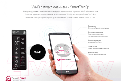 Холодильник с морозильником LG GA-B499YLUZ